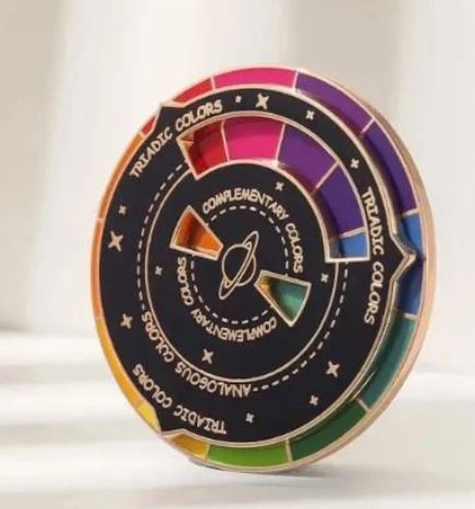 Artistic color spinning wheel enamel pin - gift for Artist