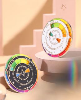 Artistic color spinning wheel enamel pin - gift for Artist