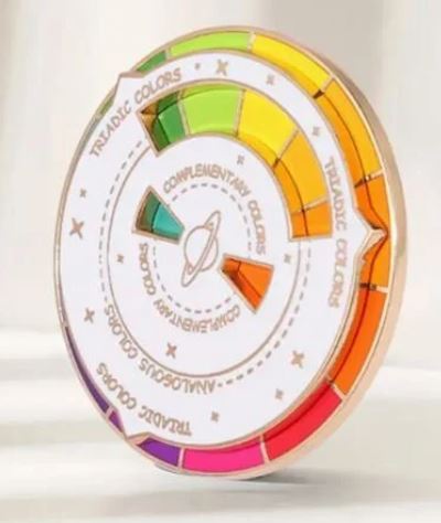 Artistic color spinning wheel enamel pin - gift for Artist